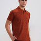 Rust Printed Slim Fit Polo T-Shirt | Greenfibre