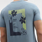 Grey Printed Slim Fit T-Shirt | Greenfibre
