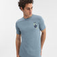 Grey Printed Slim Fit T-Shirt | Greenfibre