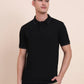 Black Solid Slim Fit Polo T-Shirt | Greenfibre