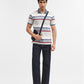 Beige & Red Striped Regular Fit Polo T-Shirt | Greenfibre