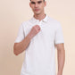 White Solid Slim Fit Polo T-Shirt | Greenfibre
