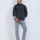 Navy Blue Checked Smart Fit Semi Casual Shirt | Greenfibre