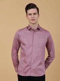 Pink Solid Slim Fit Party Wear Shirt | Greenfibre