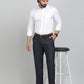 Blue Checked Slim Fit Formal Trouser | Greenfibre