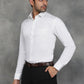 White Printed Slim Fit Formal Shirt | GreenFibre