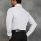 White Printed Slim Fit Formal Shirt | GreenFibre