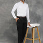 White Printed Slim Fit Formal Shirt | GreenFibre