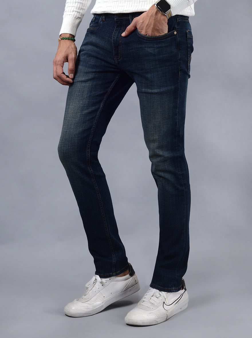 Tinted Blue Washed Slim Fit Jeans | JadeBlue