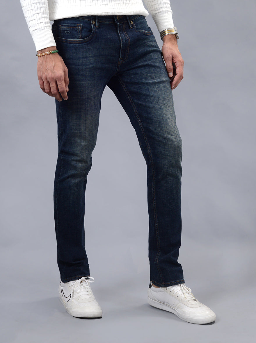 Tinted Blue Washed Slim Fit Jeans | JadeBlue