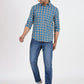 Blue Checked Smart Fit Semi Casual Shirt | Greenfibre
