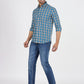Blue Checked Smart Fit Semi Casual Shirt | Greenfibre