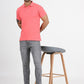 Pink Solid Slim Fit Polo T-Shirt | Greenfibre
