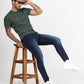 Bottle Green Printed Slim Fit T-Shirt | Greenfibre
