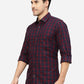 Blue & Red Checked Smart Fit Semi Casual Shirt | Greenfibre