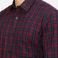 Blue & Red Checked Smart Fit Semi Casual Shirt | Greenfibre