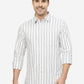 White Striped Slim Fit Casual Shirt | Greenfibre