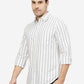 White Striped Slim Fit Casual Shirt | Greenfibre