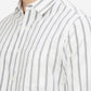 White Striped Slim Fit Casual Shirt | Greenfibre