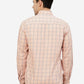 Peach Checked Smart Fit Semi Casual Shirt | Greenfibre