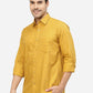 Mustard Yellow Solid Smart Fit Semi Casual Shirt | Greenfibre