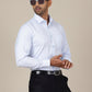 Light Blue Printed Slim Fit Formal Shirt | Greenfibre