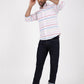 Pink Striped Slim Fit Casual Shirt | Greenfibre