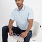 Light Blue Printed Smart Fit Semi Casual Shirt | Greenfibre