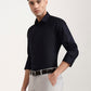 Navy Blue Solid Slim Fit Party Wear Shirt | Greenfibre