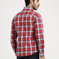 Red Checked Slim Fit Casual Shirt | Greenfibre