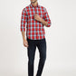 Red Checked Slim Fit Casual Shirt | Greenfibre