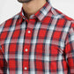 Red Checked Slim Fit Casual Shirt | Greenfibre