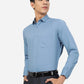 Blue Solid Slim Fit Party Wear Shirt | Greenfibre