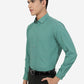 Green Solid Slim Fit Party Wear Shirt | Greenfibre