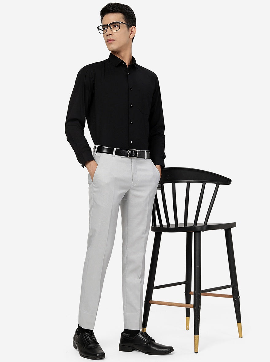 Black Solid Slim Fit Party Wear Shirt | Greenfibre