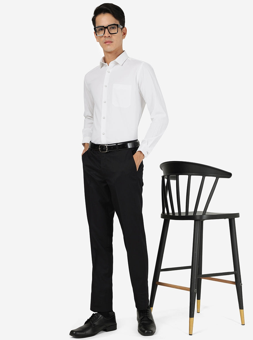 White Solid Slim fit Party Wear Shirt | Greenfibre