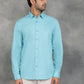 Light Blue Printed Slim Fit Casual Shirt | GreenFibre