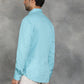 Light Blue Printed Slim Fit Casual Shirt | GreenFibre