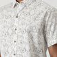 White Printed Slim Fit Casual Shirt | Greenfibre