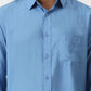 Blue Solid Slim Fit Casual Shirt | Greenfibre