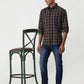 Red Checked Slim Fit Casual Shirt | Greenfibre