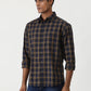 Blue Checked Slim Fit Casual Shirt | Greenfibre