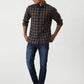 Blue Checked Slim Fit Casual Shirt | Greenfibre