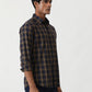 Blue Checked Slim Fit Casual Shirt | Greenfibre