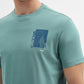 Sage Green Printed Slim Fit T-Shirt | Greenfibre