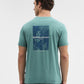 Sage Green Printed Slim Fit T-Shirt | Greenfibre