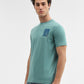 Sage Green Printed Slim Fit T-Shirt | Greenfibre