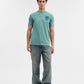 Sage Green Printed Slim Fit T-Shirt | Greenfibre