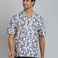 Blue Printed Slim Fit Casual Shirt | JadeBlue