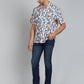 Blue Printed Slim Fit Casual Shirt | JadeBlue